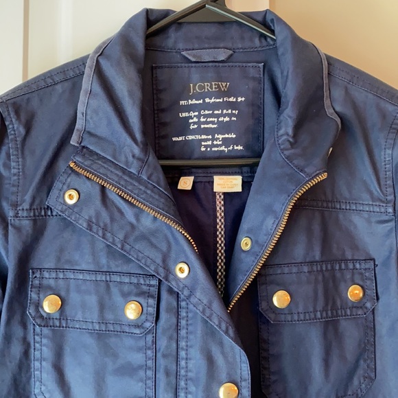J. Crew navy resin coated field jacket - Picture 2 of 3